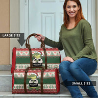 Funny Christmas Alligator Santa Travel Bag Knitted Pattern - Wonder Print Shop
