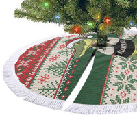 Funny Christmas Alligator Santa Tree Skirt Knitted Pattern - Wonder Print Shop