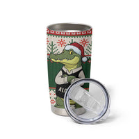 Funny Christmas Alligator Santa Tumbler Cup Knitted Pattern - Wonder Print Shop