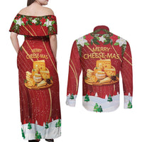 Merry Cheesemas Couples Matching Off Shoulder Maxi Dress and Long Sleeve Button Shirt Switzerland Frohe Weihnachten LT9 - Wonder Print Shop