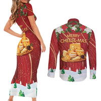 Merry Cheesemas Couples Matching Short Sleeve Bodycon Dress and Long Sleeve Button Shirt Switzerland Frohe Weihnachten LT9 - Wonder Print Shop