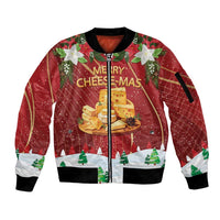 Merry Cheesemas Sleeve Zip Bomber Jacket Switzerland Frohe Weihnachten - Wonder Print Shop