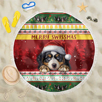 Merry Swissmas Bernese Mountain Dog Beach Blanket Switzerland Christmas Pattern LT9 - Wonder Print Shop