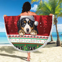 Merry Swissmas Bernese Mountain Dog Beach Blanket Switzerland Christmas Pattern LT9 - Wonder Print Shop