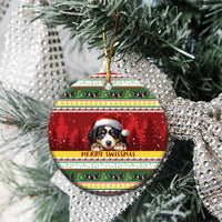 Merry Swissmas Bernese Mountain Dog Ceramic Ornament Switzerland Christmas Pattern LT9 - Wonder Print Shop