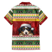Merry Swissmas Bernese Mountain Dog Family Matching Off The Shoulder Long Sleeve Dress and Hawaiian Shirt Switzerland Christmas Pattern - Wonder Print Shop