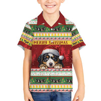 Merry Swissmas Bernese Mountain Dog Family Matching Puletasi and Hawaiian Shirt Switzerland Christmas Pattern - Wonder Print Shop
