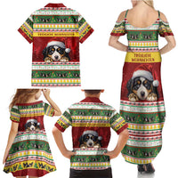 Merry Swissmas Bernese Mountain Dog Family Matching Summer Maxi Dress and Hawaiian Shirt Switzerland Christmas Pattern - Wonder Print Shop