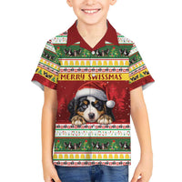 Merry Swissmas Bernese Mountain Dog Hawaiian Shirt Switzerland Christmas Pattern - Wonder Print Shop