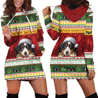 Merry Swissmas Bernese Mountain Dog Hoodie Dress Switzerland Christmas Pattern - Wonder Print Shop