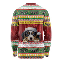 Merry Swissmas Bernese Mountain Dog Long Sleeve Shirt Switzerland Christmas Pattern - Wonder Print Shop