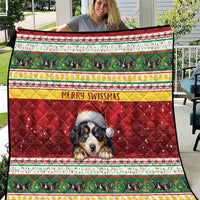 Merry Swissmas Bernese Mountain Dog Quilt Switzerland Christmas Pattern - Wonder Print Shop