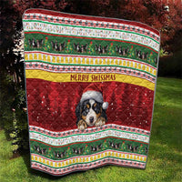 Merry Swissmas Bernese Mountain Dog Quilt Switzerland Christmas Pattern - Wonder Print Shop