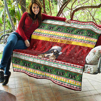 Merry Swissmas Bernese Mountain Dog Quilt Switzerland Christmas Pattern - Wonder Print Shop
