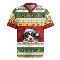 Merry Swissmas Bernese Mountain Dog Rugby Jersey Switzerland Christmas Pattern - Wonder Print Shop