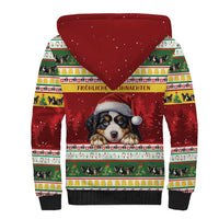 Merry Swissmas Bernese Mountain Dog Sherpa Hoodie Switzerland Christmas Pattern - Wonder Print Shop