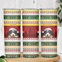 Merry Swissmas Bernese Mountain Dog Skinny Tumbler Switzerland Christmas Pattern - Wonder Print Shop
