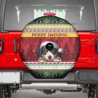 Merry Swissmas Bernese Mountain Dog Spare Tire Cover Switzerland Christmas Pattern - Wonder Print Shop