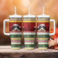 Merry Swissmas Bernese Mountain Dog Tumbler With Handle Switzerland Christmas Pattern - Wonder Print Shop