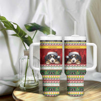 Merry Swissmas Bernese Mountain Dog Tumbler With Handle Switzerland Christmas Pattern - Wonder Print Shop