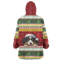 Merry Swissmas Bernese Mountain Dog Wearable Blanket Hoodie Switzerland Christmas Pattern - Wonder Print Shop