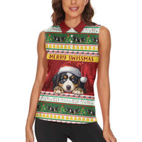 Merry Swissmas Bernese Mountain Dog Women Sleeveless Polo Shirt Switzerland Christmas Pattern - Wonder Print Shop