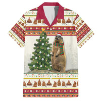 Merry Swissmas Marmot Santa Family Matching Off The Shoulder Long Sleeve Dress and Hawaiian Shirt Switzerland Christmas Pattern - Wonder Print Shop