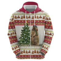 Merry Swissmas Marmot Santa Hoodie Switzerland Christmas Pattern - Wonder Print Shop