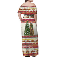 Merry Swissmas Marmot Santa Off Shoulder Maxi Dress Switzerland Christmas Pattern - Wonder Print Shop
