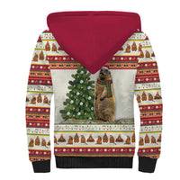 Merry Swissmas Marmot Santa Sherpa Hoodie Switzerland Christmas Pattern - Wonder Print Shop