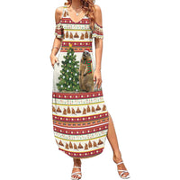 Merry Swissmas Marmot Santa Summer Maxi Dress Switzerland Christmas Pattern - Wonder Print Shop