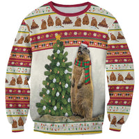 Merry Swissmas Marmot Santa Sweatshirt Switzerland Christmas Pattern - Wonder Print Shop