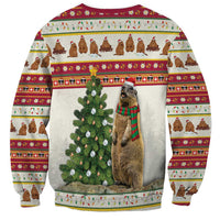 Merry Swissmas Marmot Santa Sweatshirt Switzerland Christmas Pattern - Wonder Print Shop