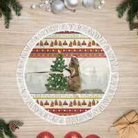 Merry Swissmas Marmot Santa Tree Skirt Switzerland Christmas Pattern - Wonder Print Shop