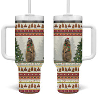 Merry Swissmas Marmot Santa Tumbler With Handle Switzerland Christmas Pattern - Wonder Print Shop