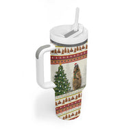 Merry Swissmas Marmot Santa Tumbler With Handle Switzerland Christmas Pattern - Wonder Print Shop