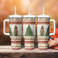 Merry Swissmas Marmot Santa Tumbler With Handle Switzerland Christmas Pattern - Wonder Print Shop