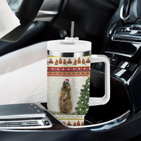 Merry Swissmas Marmot Santa Tumbler With Handle Switzerland Christmas Pattern - Wonder Print Shop