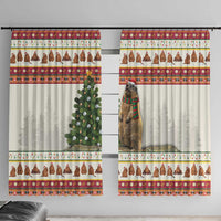 Merry Swissmas Marmot Santa Window Curtain Switzerland Christmas Pattern - Wonder Print Shop