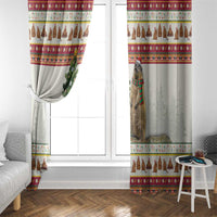 Merry Swissmas Marmot Santa Window Curtain Switzerland Christmas Pattern - Wonder Print Shop