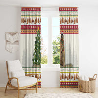 Merry Swissmas Marmot Santa Window Curtain Switzerland Christmas Pattern - Wonder Print Shop
