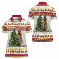 Merry Swissmas Marmot Santa Women Polo Shirt Switzerland Christmas Pattern - Wonder Print Shop