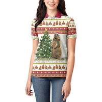 Merry Swissmas Marmot Santa Women Polo Shirt Switzerland Christmas Pattern - Wonder Print Shop