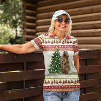 Merry Swissmas Marmot Santa Women Polo Shirt Switzerland Christmas Pattern - Wonder Print Shop