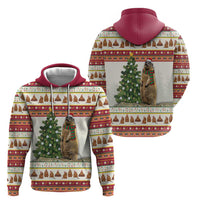 Merry Swissmas Marmot Santa Zip Hoodie Switzerland Christmas Pattern - Wonder Print Shop