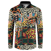 African Mixed Wild Animal Skins Button Sweatshirt LT9 - Wonder Print Shop