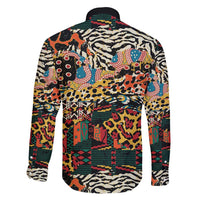 African Mixed Wild Animal Skins Family Matching Long Sleeve Bodycon Dress and Hawaiian Shirt LT9 - Wonder Print Shop
