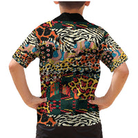 African Mixed Wild Animal Skins Family Matching Mermaid Dress and Hawaiian Shirt LT9 - Wonder Print Shop