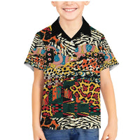 African Mixed Wild Animal Skins Family Matching Mermaid Dress and Hawaiian Shirt LT9 - Wonder Print Shop