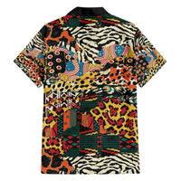 African Mixed Wild Animal Skins Family Matching Short Sleeve Bodycon Dress and Hawaiian Shirt - Wonder Print Shop